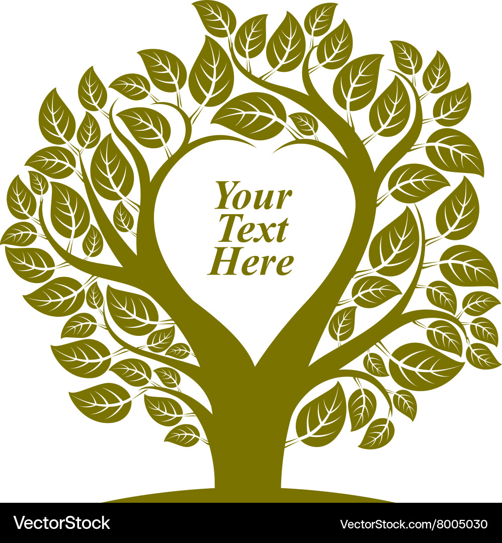 Tree with leaves and branches in the shap vector image