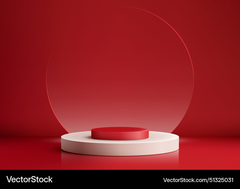 3d realistic mockup display empty white and red 3d realistic mockup display empty white and red vector image