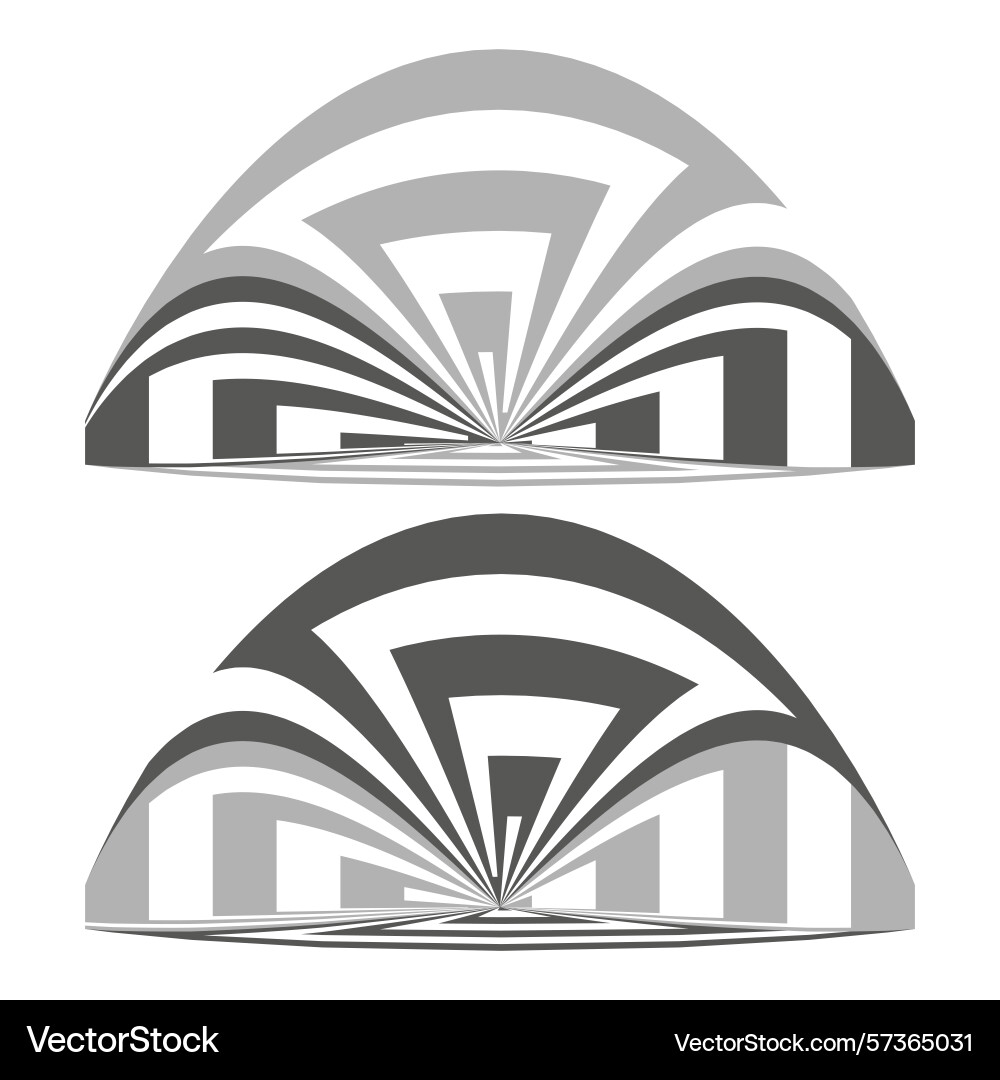Arch icon pattern gray curve design architectural vector image