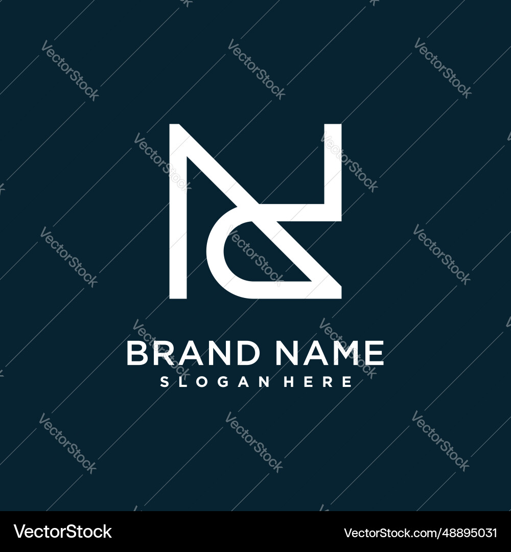 Combine alphabet design element icon with nd Vector Image