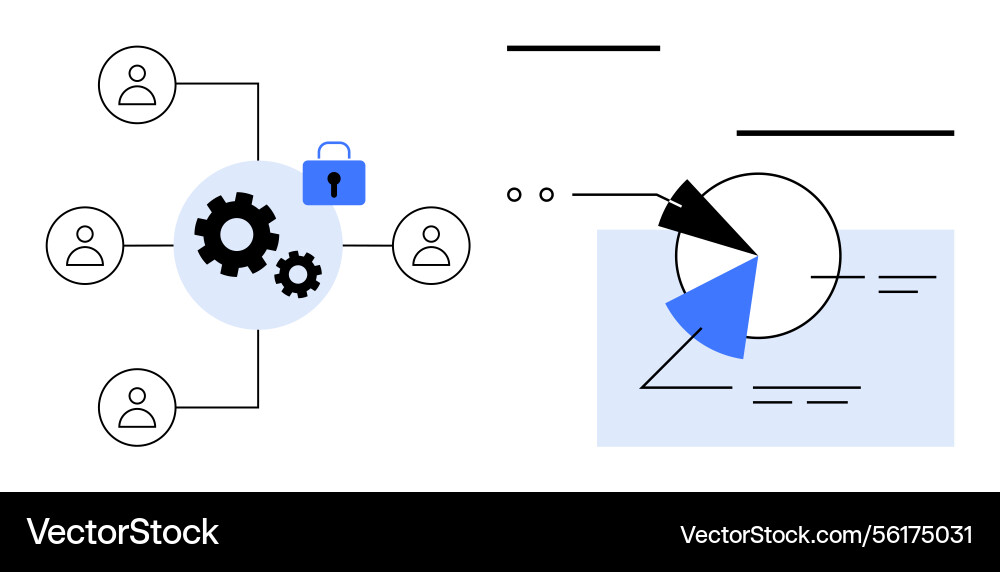 Data security and analytics with linked users Data security and analytics with linked users vector image