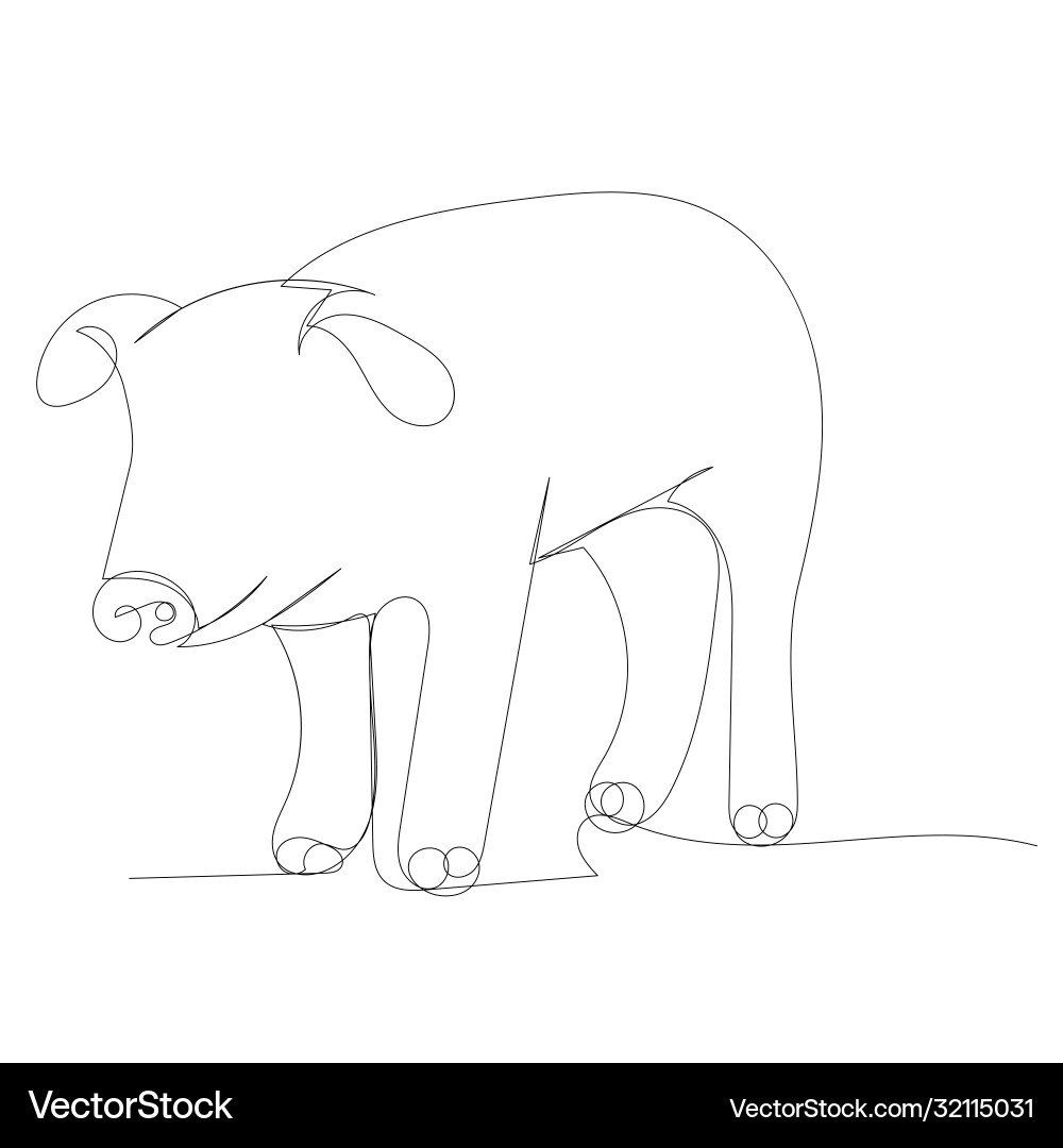 Drawing with a continuous line pigs Vector Image