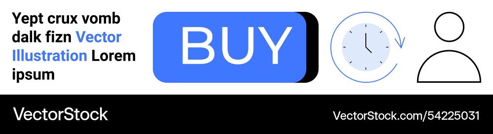 E-commerce button clock icon and user profile E-commerce button clock icon and user profile vector image