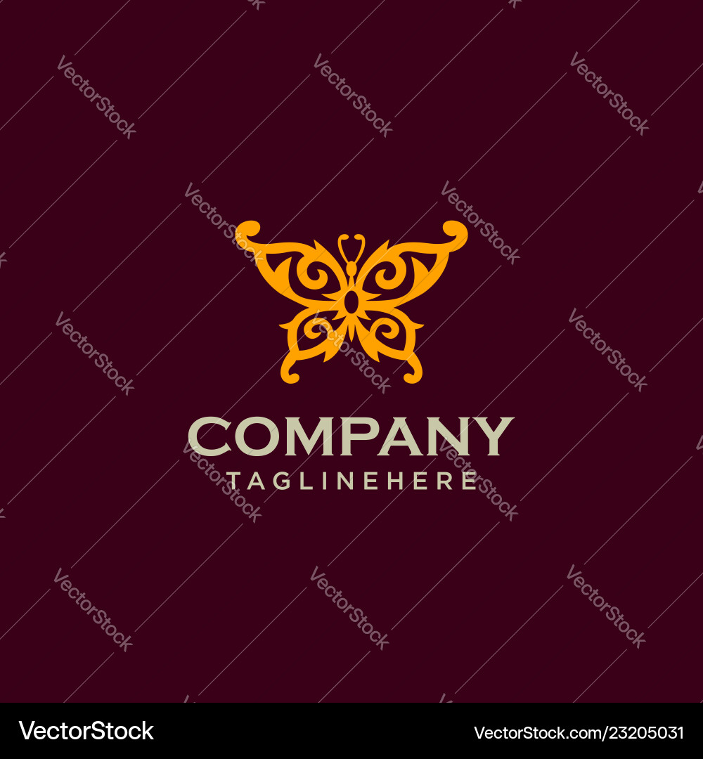 Elegant Butterfly Logo Vector Image