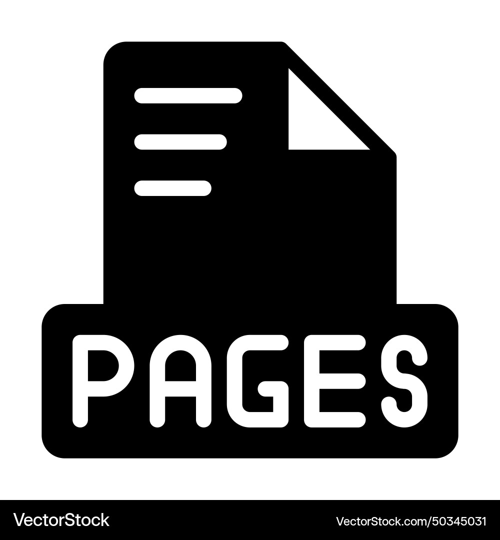 File pages icon simple design solid style Vector Image
