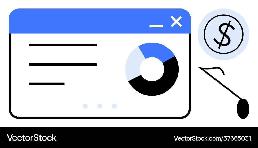 Financial data analysis displayed on interface Financial data analysis displayed on interface vector image