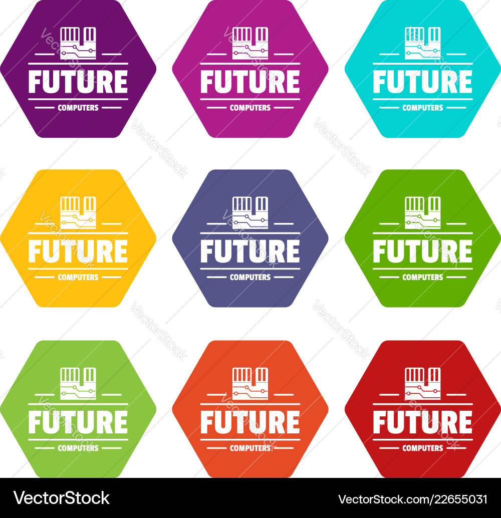 Future computers icons set 9 Future computers icons set 9 vector image