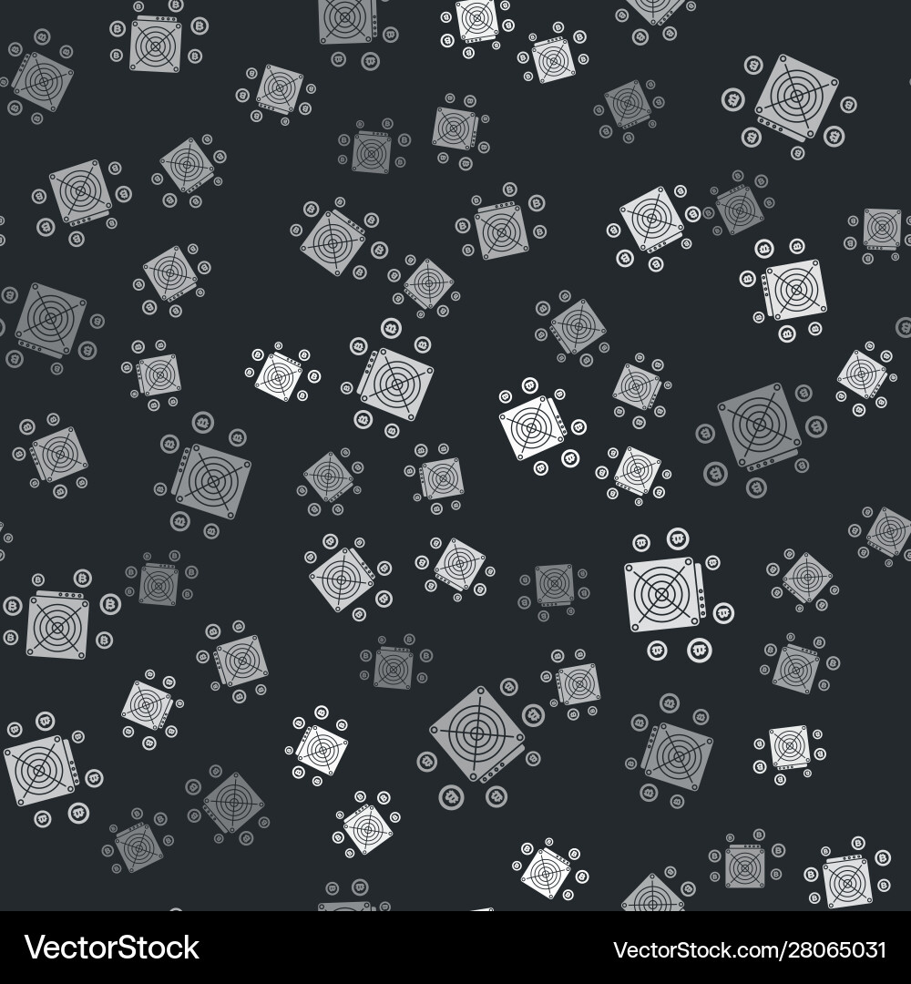 Grey asic miner icon isolated seamless pattern Grey asic miner icon isolated seamless pattern vector image