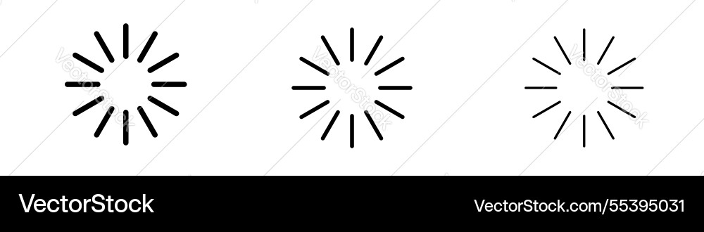 Loading icons in three different stroke lines vector image
