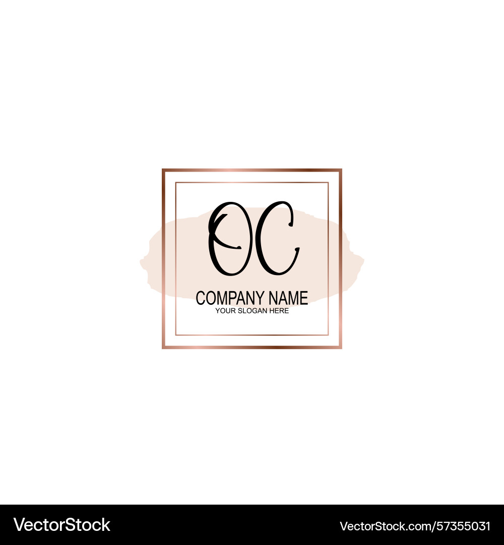 Minimalist handwritten oc initial logos with soft Minimalist handwritten oc initial logos with soft Vector Image