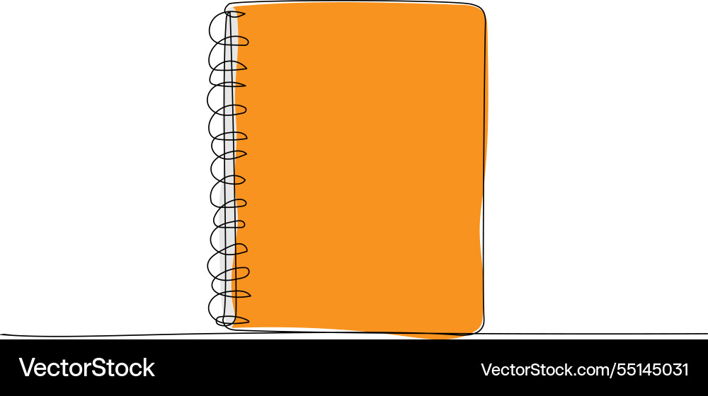 Notebook for studying notes one line color art Notebook for studying notes one line color art vector image