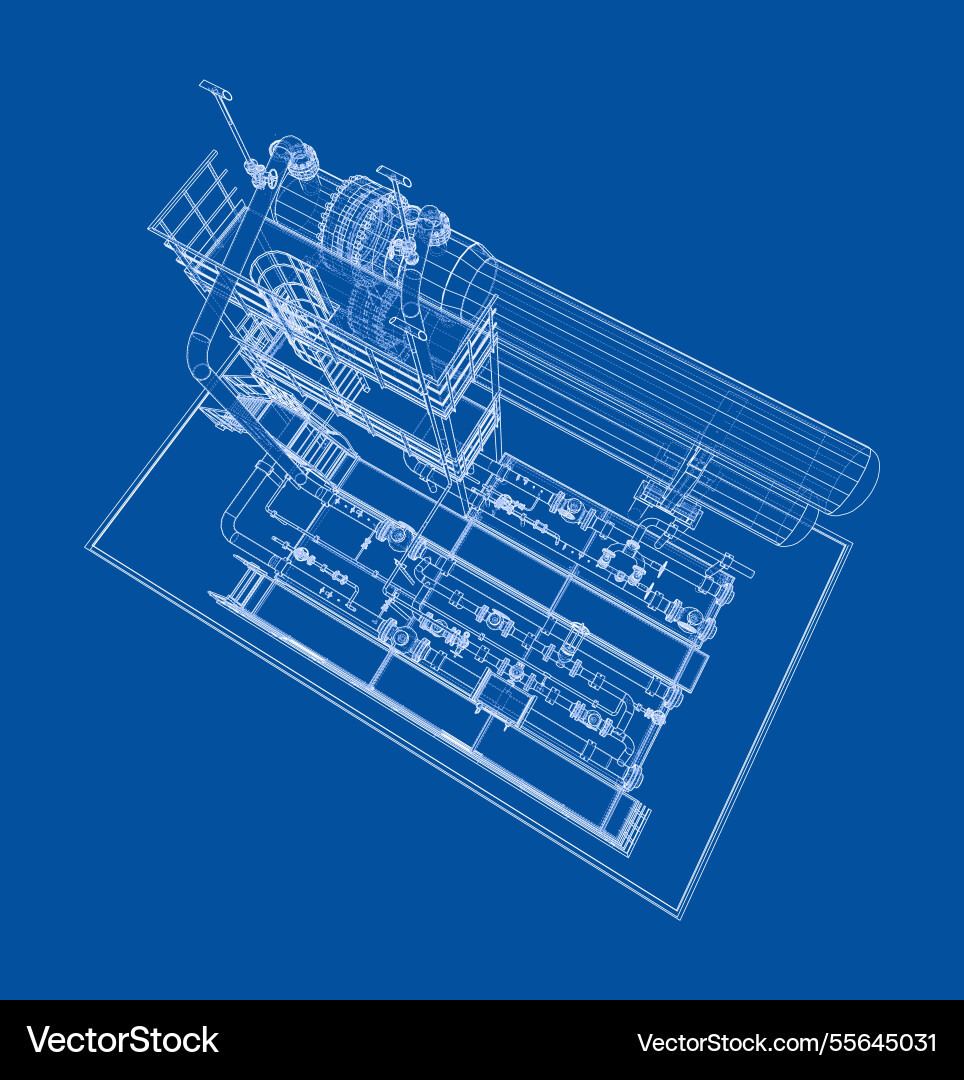 Petroleum heater exchanger rendering of 3d Petroleum heater exchanger rendering of 3d vector image