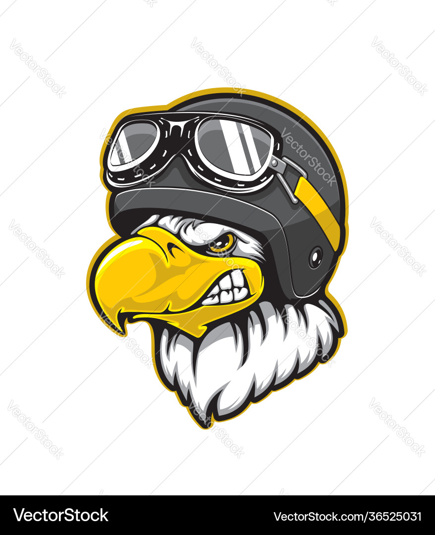 Pilot Eagle Mascot with Helmet & Goggles vector image