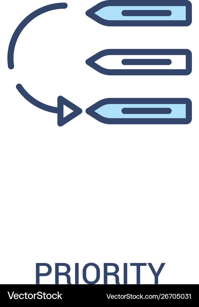 Priority concept 2 colored icon simple line Priority concept 2 colored icon simple line vector image