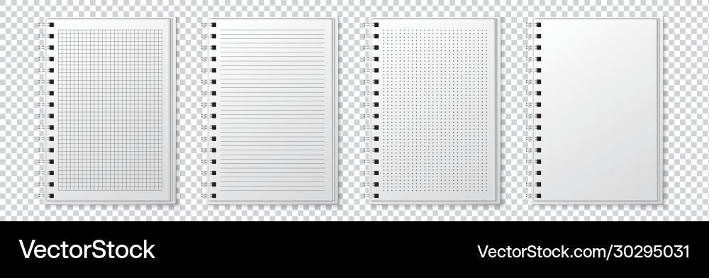 Realistic notebook lined and dots paper page Realistic notebook lined and dots paper page vector image
