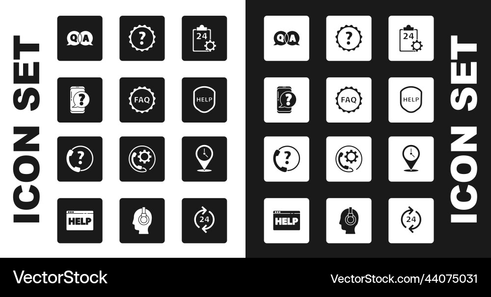 Set checklist with 24 hours service label text vector image