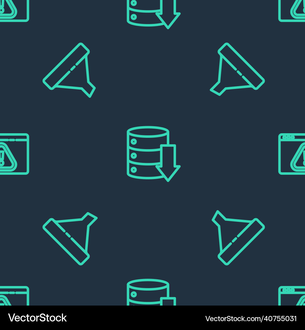 Set line server data web hosting sales funnel Vector Image