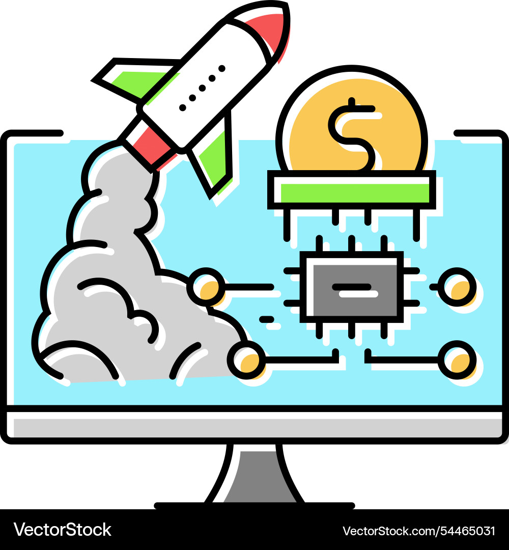 Tech startup enthusiast color icon vector image