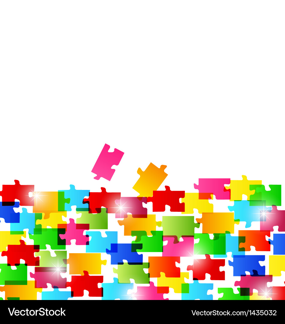 Abstract background made from colorful puzzle piec vector image