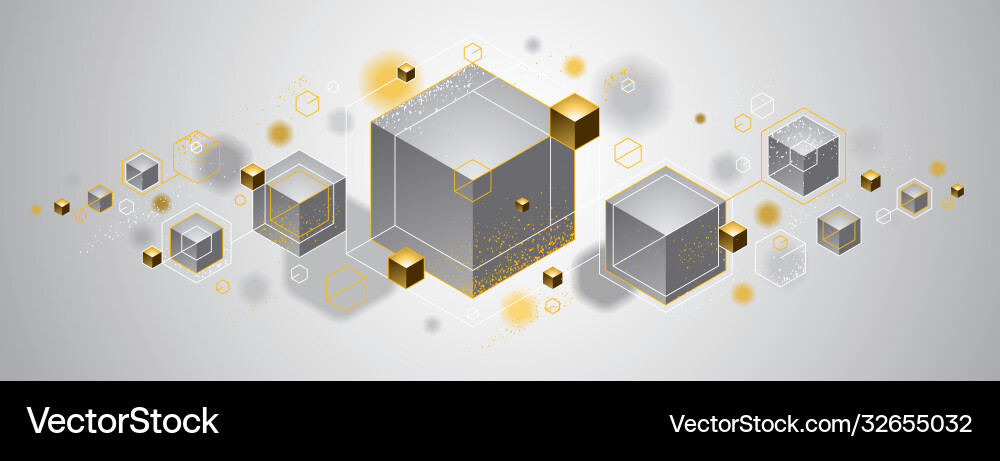 Abstract design with cluster 3d cubes Abstract design with cluster 3d cubes Vector Image