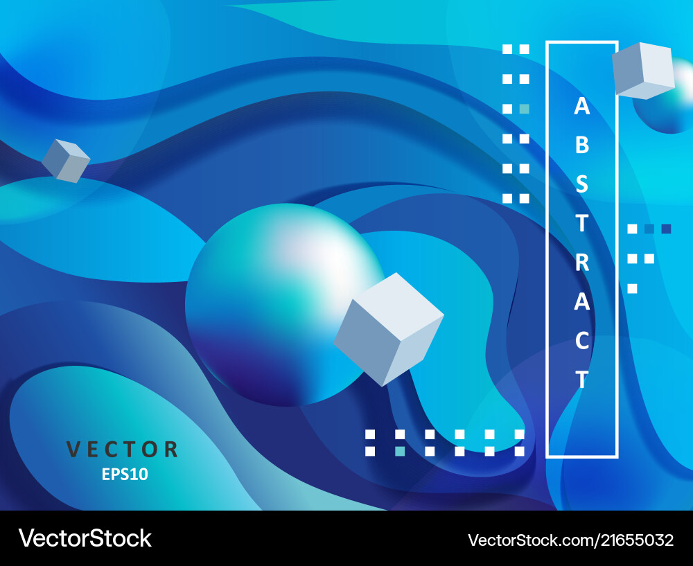 Abstract gradient background with balls and cubes Abstract gradient background with balls and cubes vector image