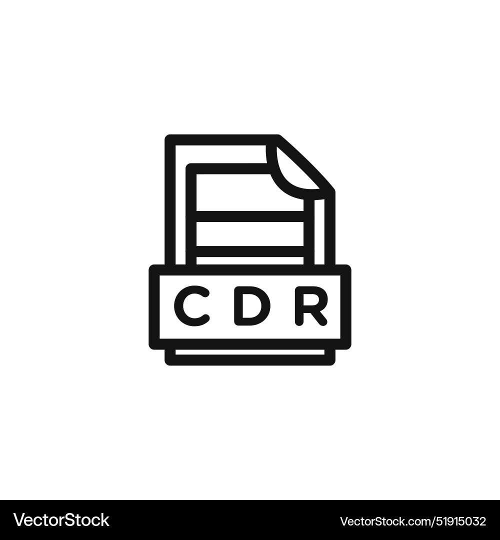 Cdr file document icon set collection for web vector image