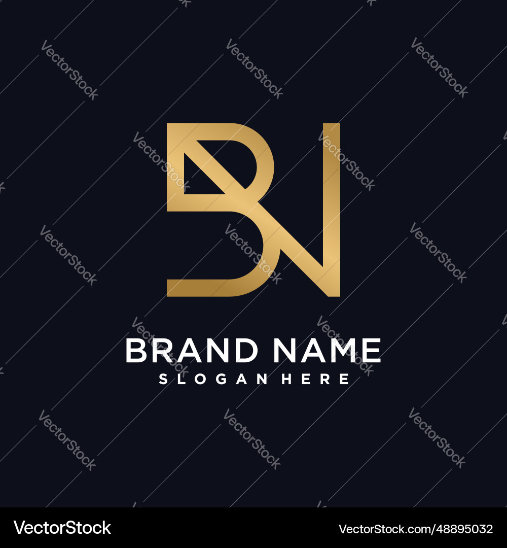 Combine alphabet design element icon with nb Vector Image