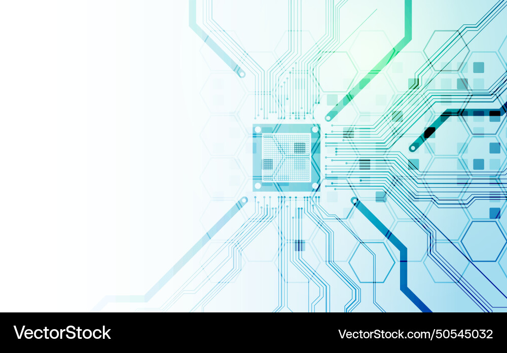 Cpu concept circuit board technology abstract Vector Image