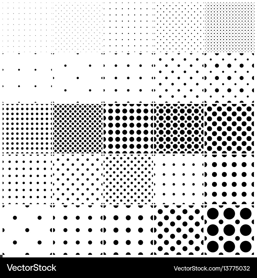 Dotted Seamless Patterns Collection vector image