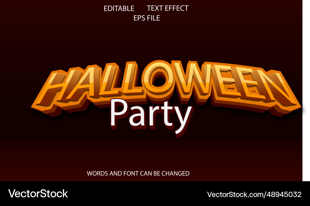Halloween editable text effect 3d font style Halloween editable text effect 3d font style vector image