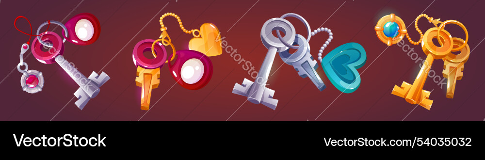 Keychains set isolated on background Keychains set isolated on background vector image