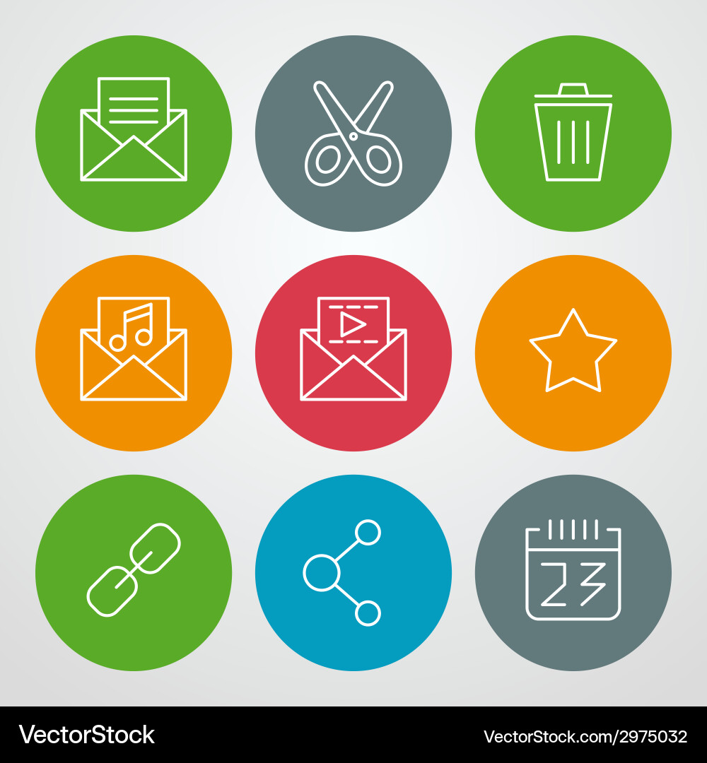 Line icons set for web site design and mobile apps vector image