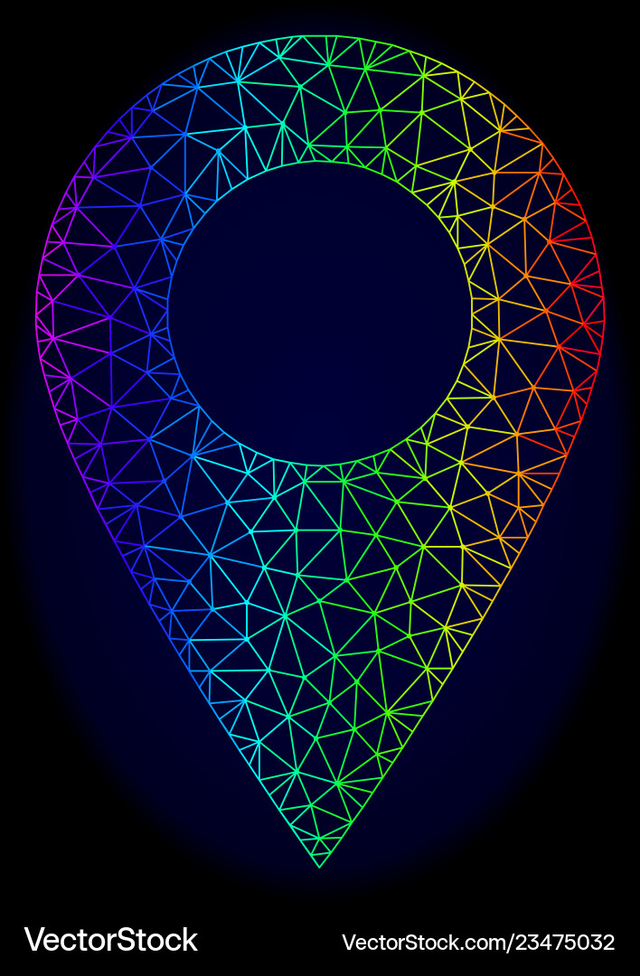 Polygonal carcass spectrum mesh local map Polygonal carcass spectrum mesh local map vector image