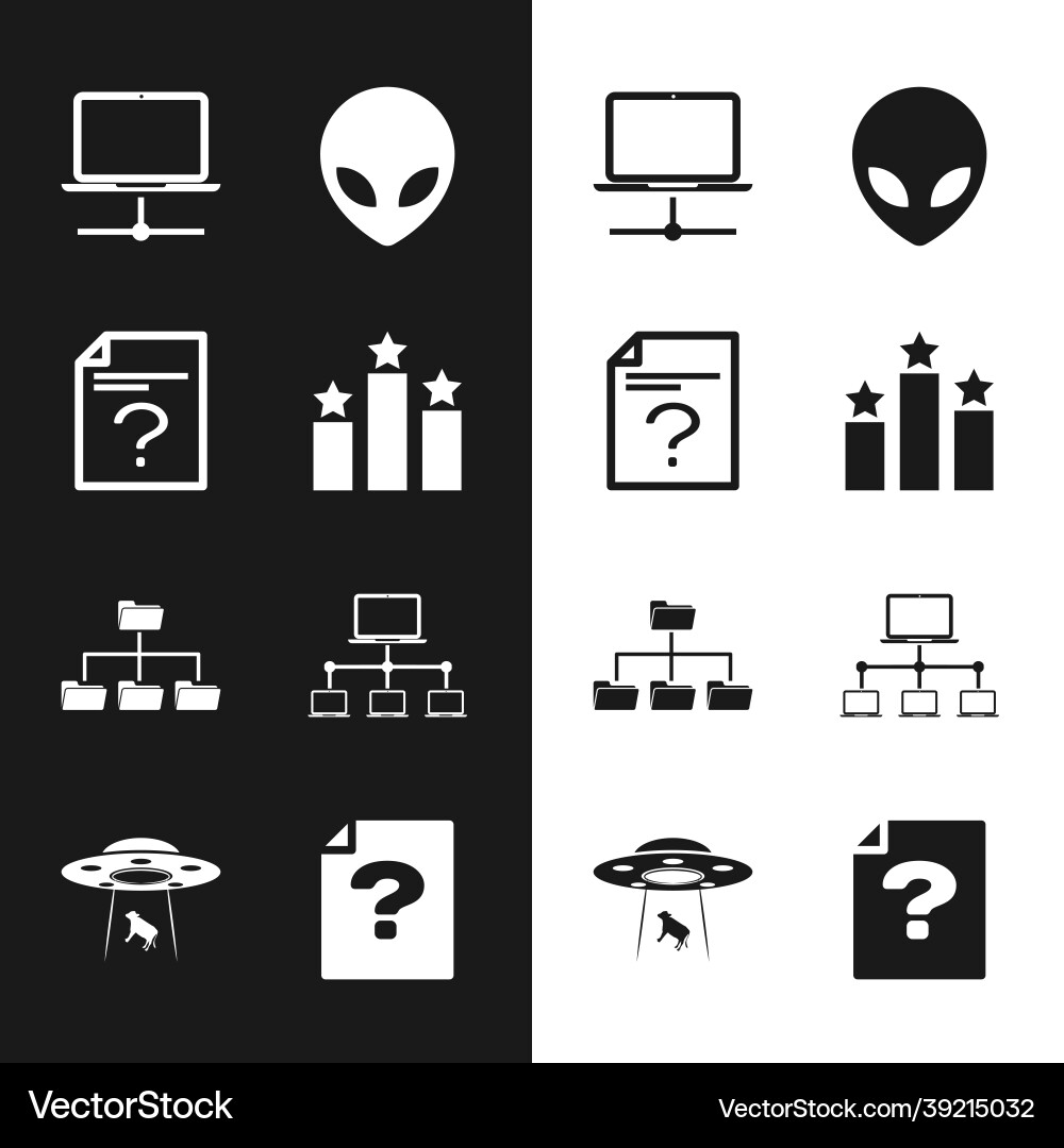 Set ranking star unknown document computer Set ranking star unknown document computer vector image