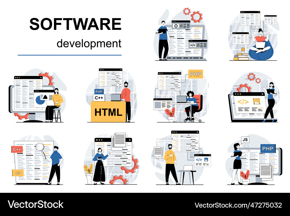 Software Development Characters vector image