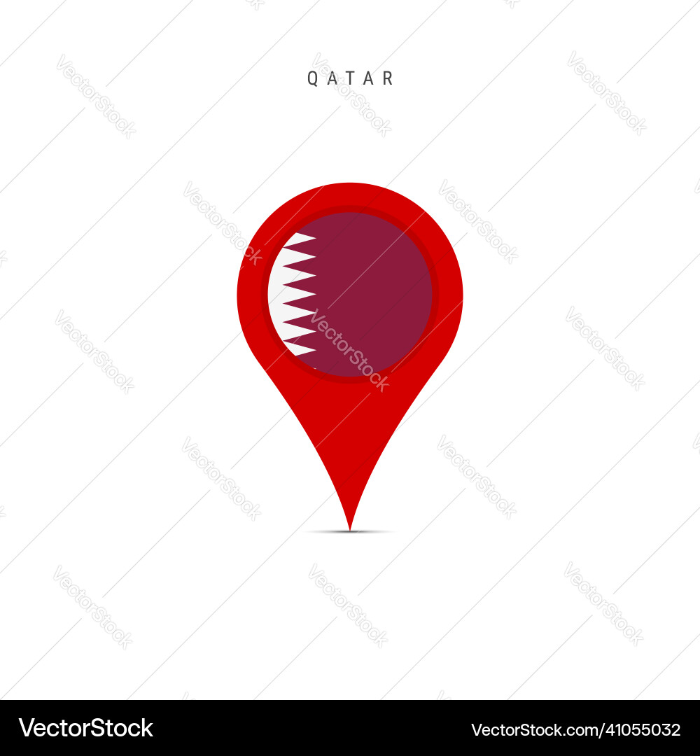 Teardrop map marker with flag of qatar flat Teardrop map marker with flag of qatar flat Vector Image