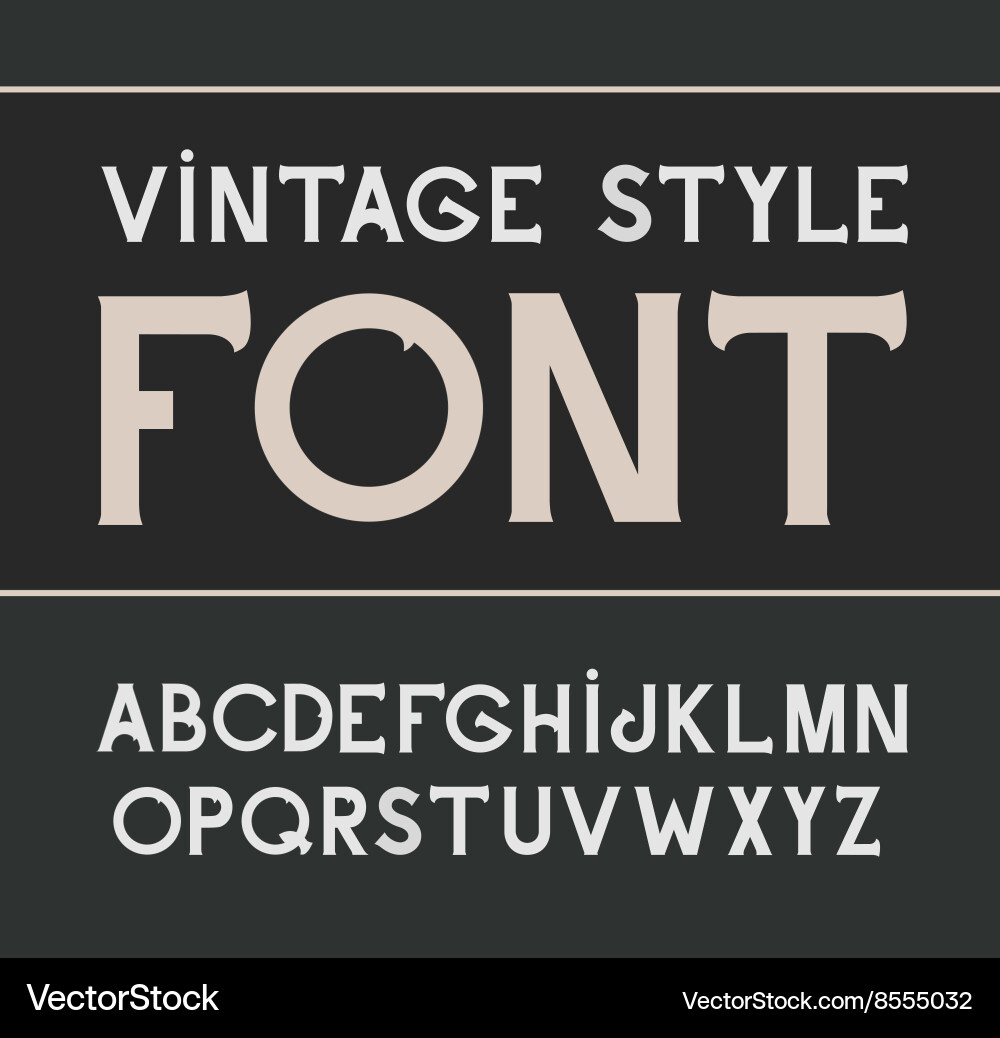 Vintage Alcohol Label Font Vector Image