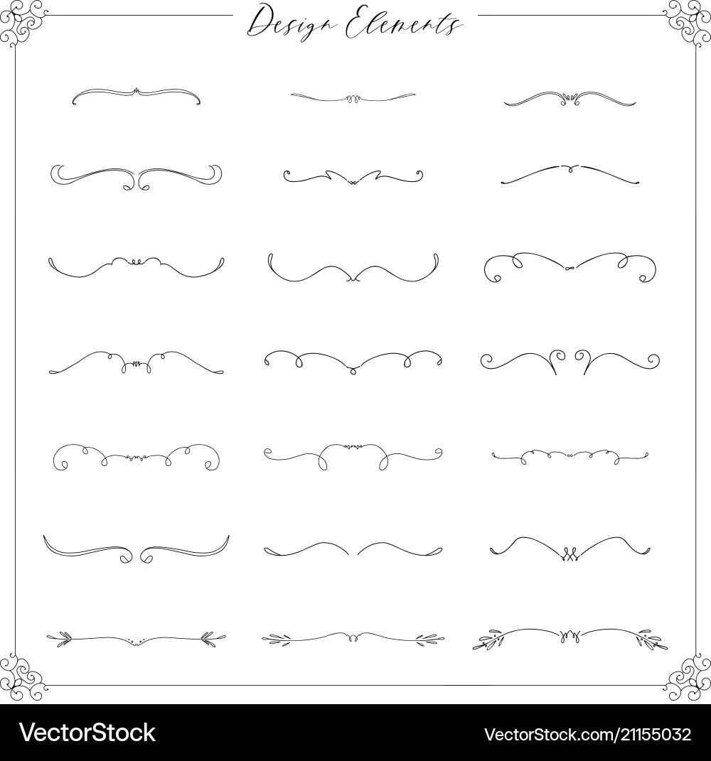 Vintage Flourish Dividers & Ornaments Vektorbild