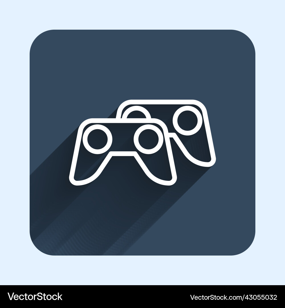 White line game controller or joystick Vector Image
