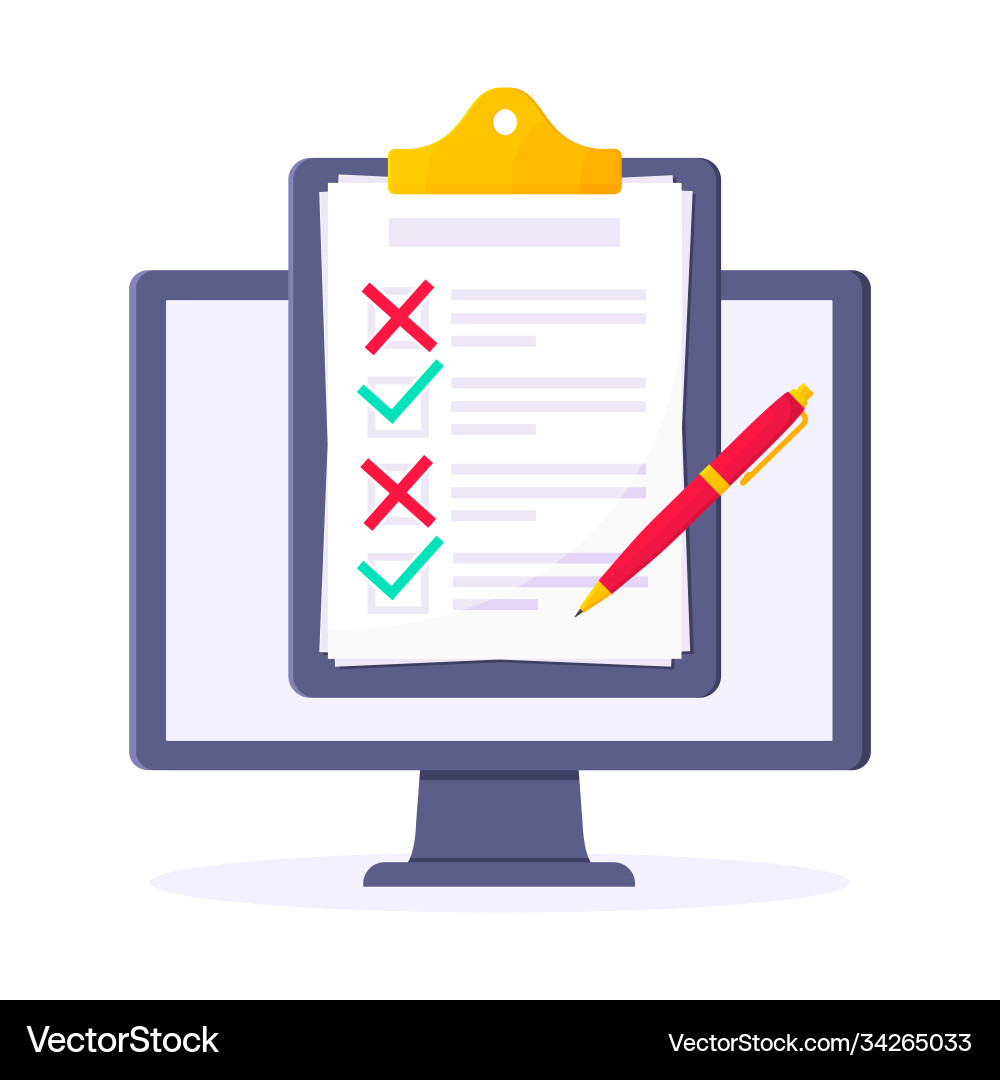 Complete checklist with check marks tick and x vector image