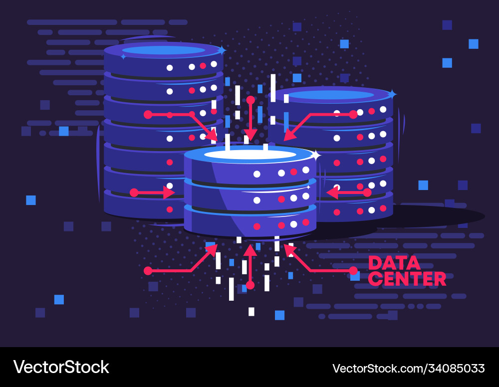 Data center disks for storing information Data center disks for storing information vector image