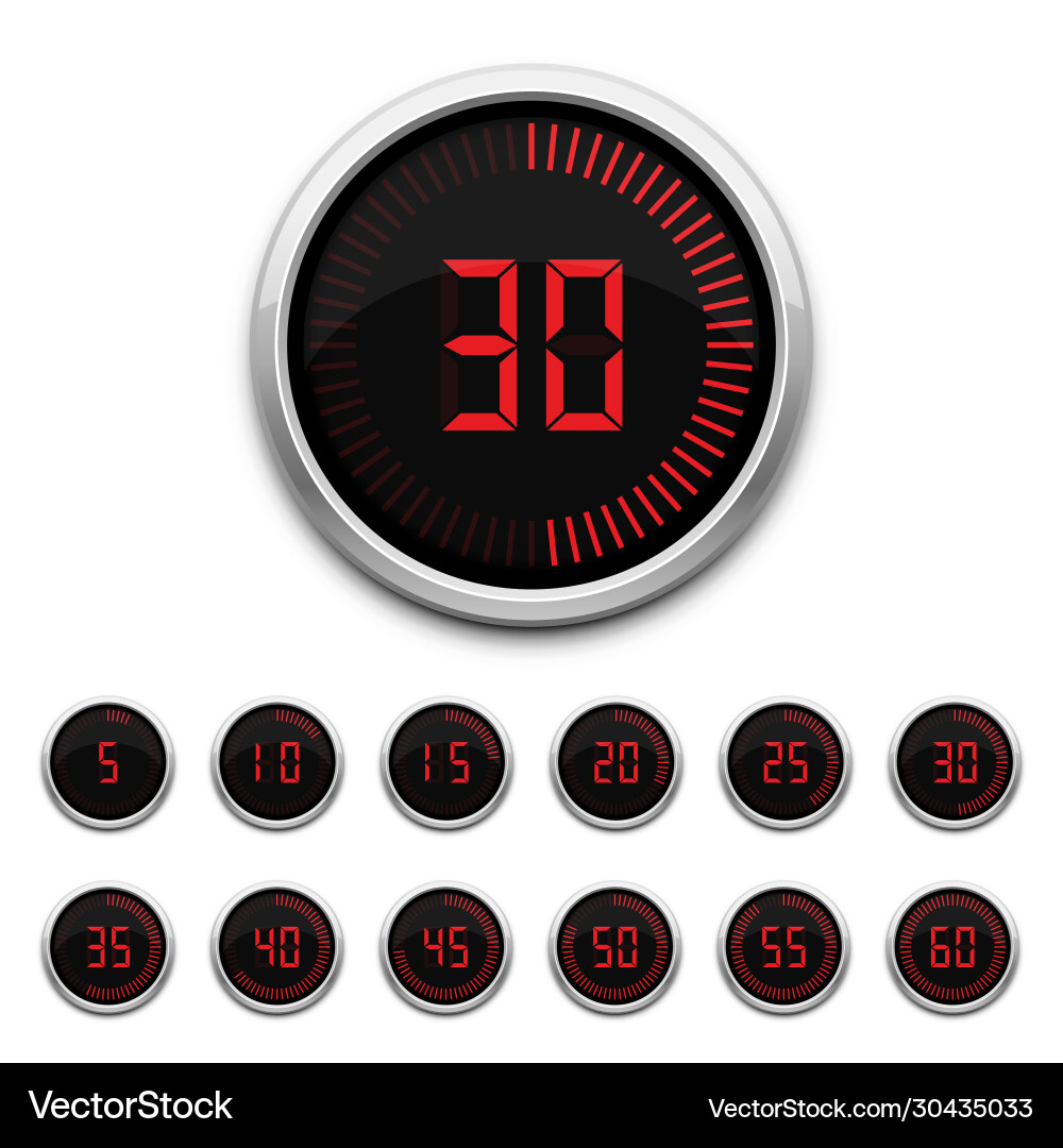 Digital Timer Display Vector Image