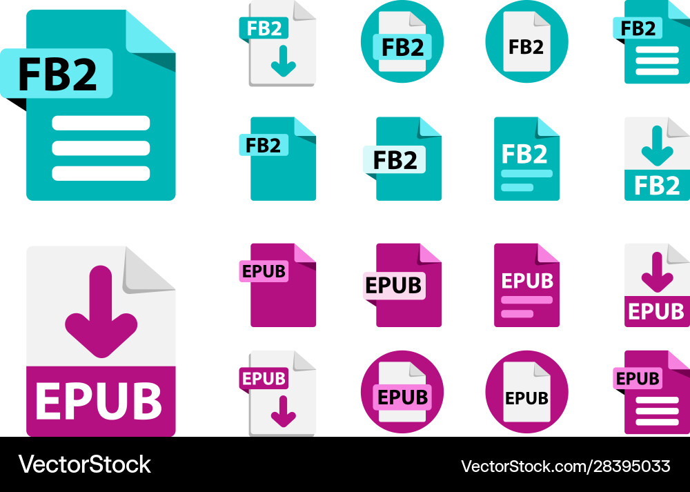 File format extensions icons collection vector image