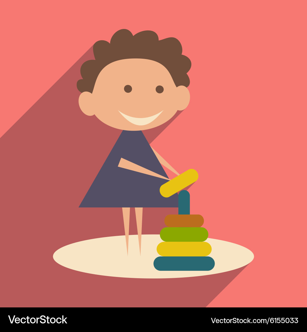 Flat with shadow icon and mobile application child Vector Image
