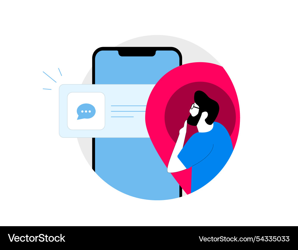 Geotargeted push notifications for local marketing vector image