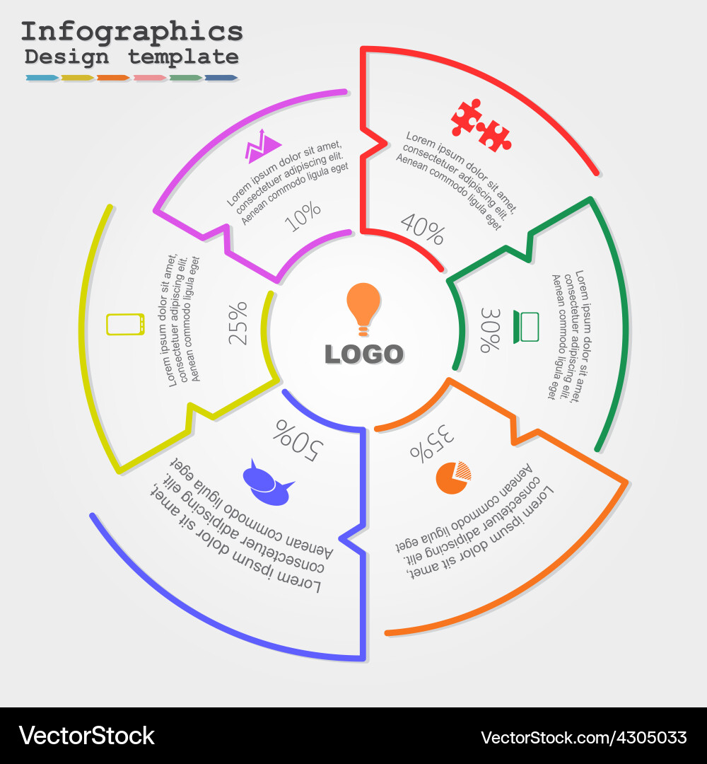Infographic report template with lines and icons vector image