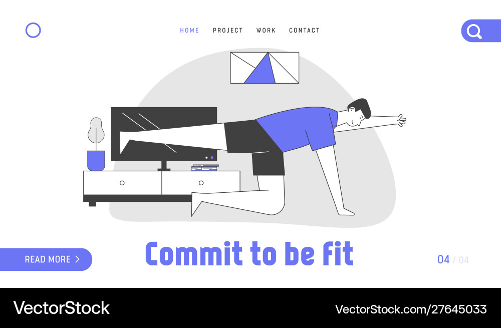 Man Stretching - Flexibility Exercise Vector Image