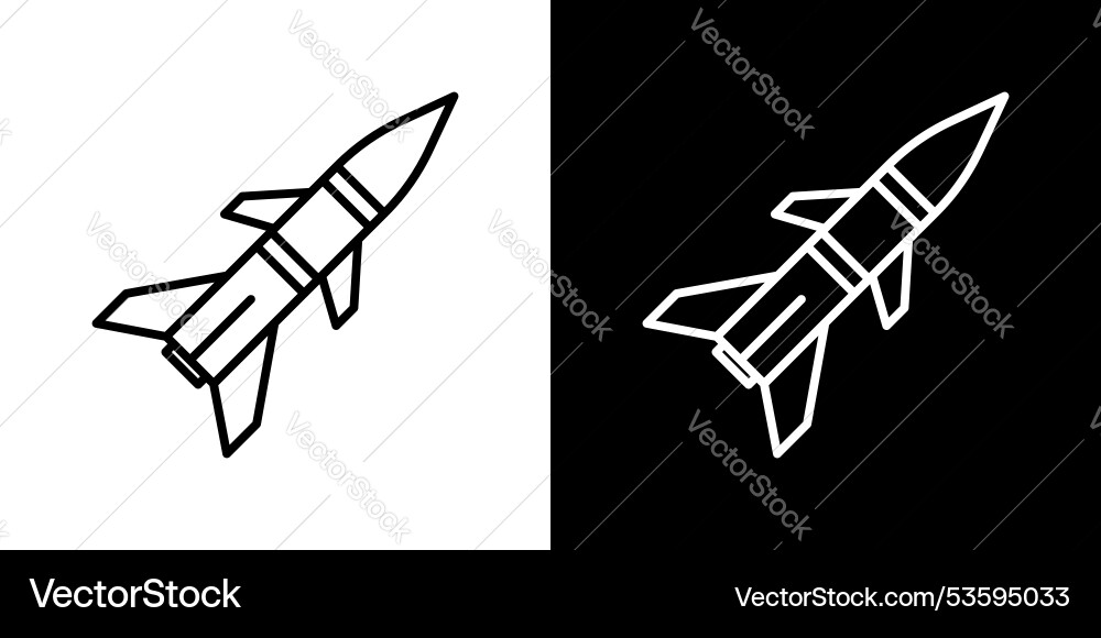 Missile thin line icon set Royalty Free Vector Image