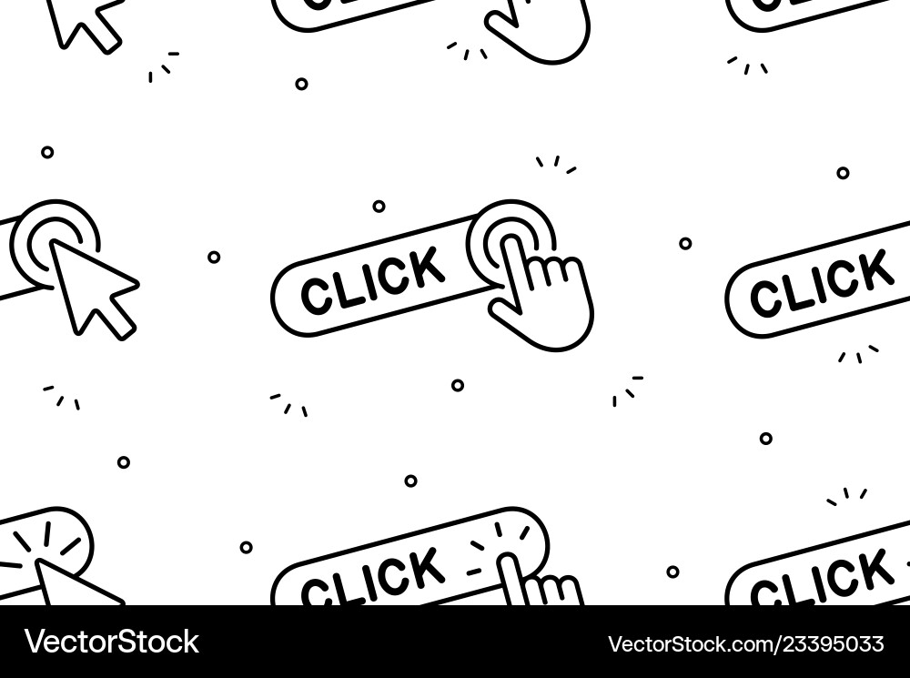 Seamless pattern with hand cursor and icons vector image