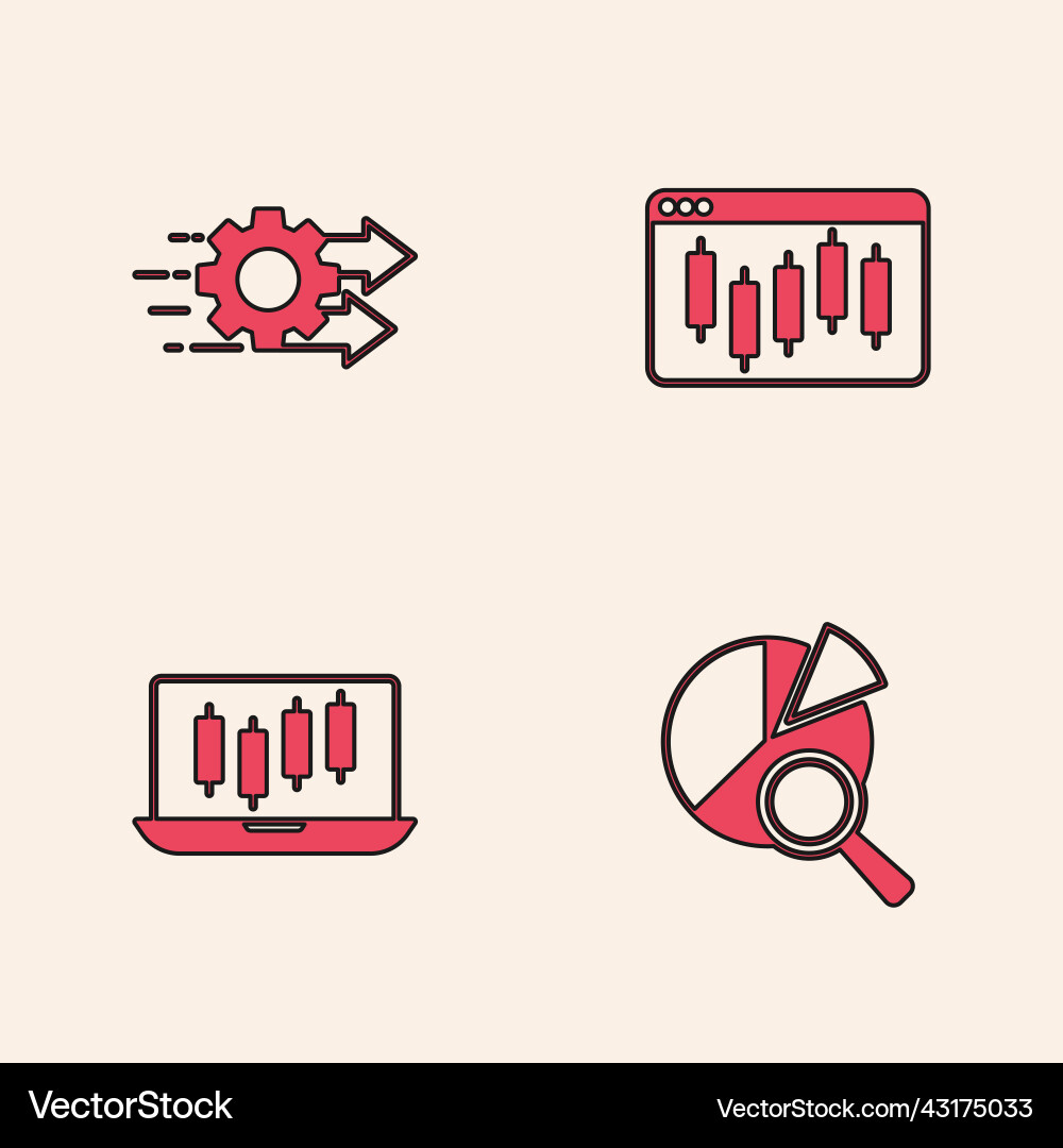 Set search data analysis time management browser Set search data analysis time management browser vector image